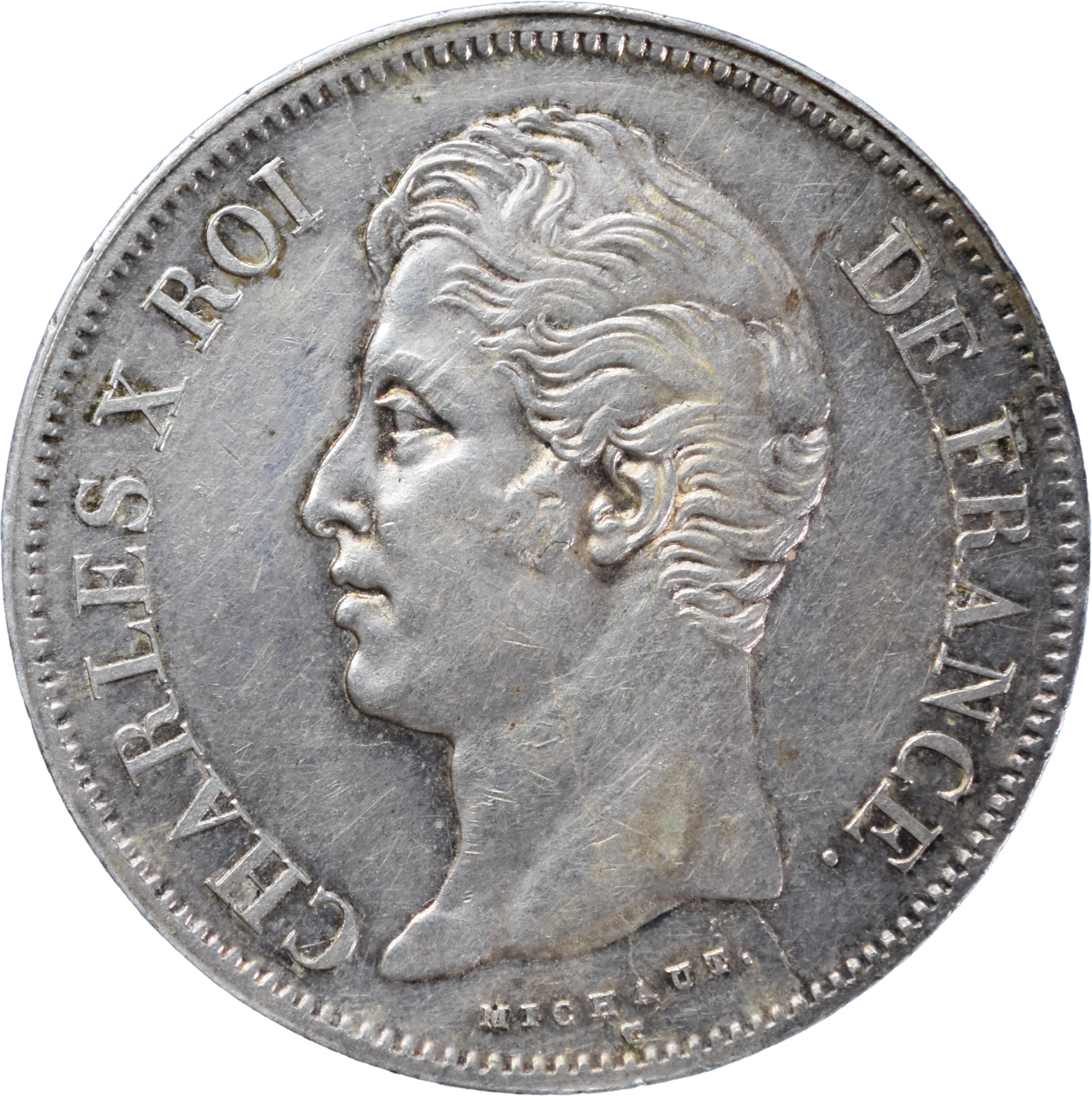 5 francs Charles X 1827 W TTB+ droit