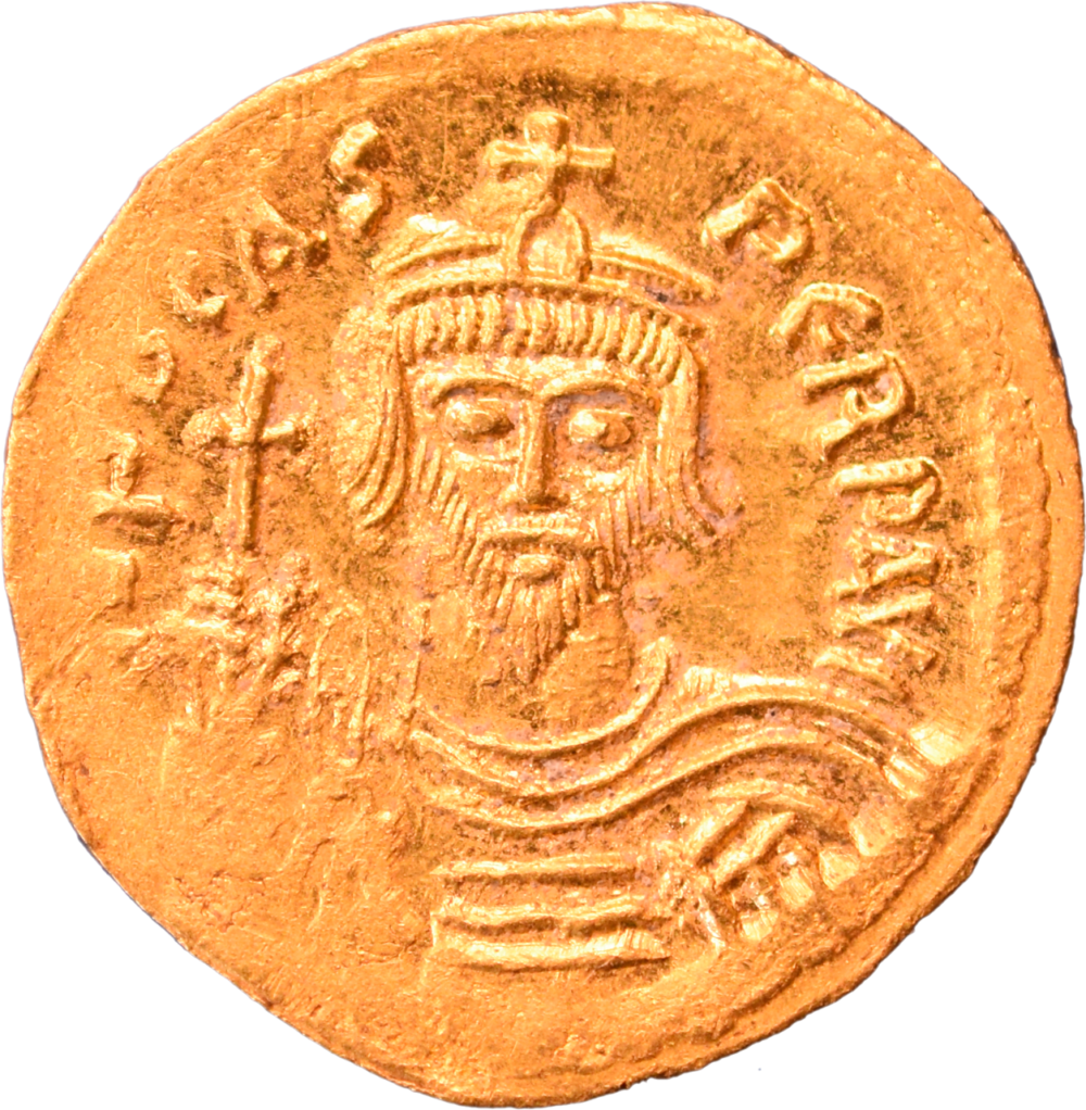 Solidus de Phocas TTB+ 607-609 droit