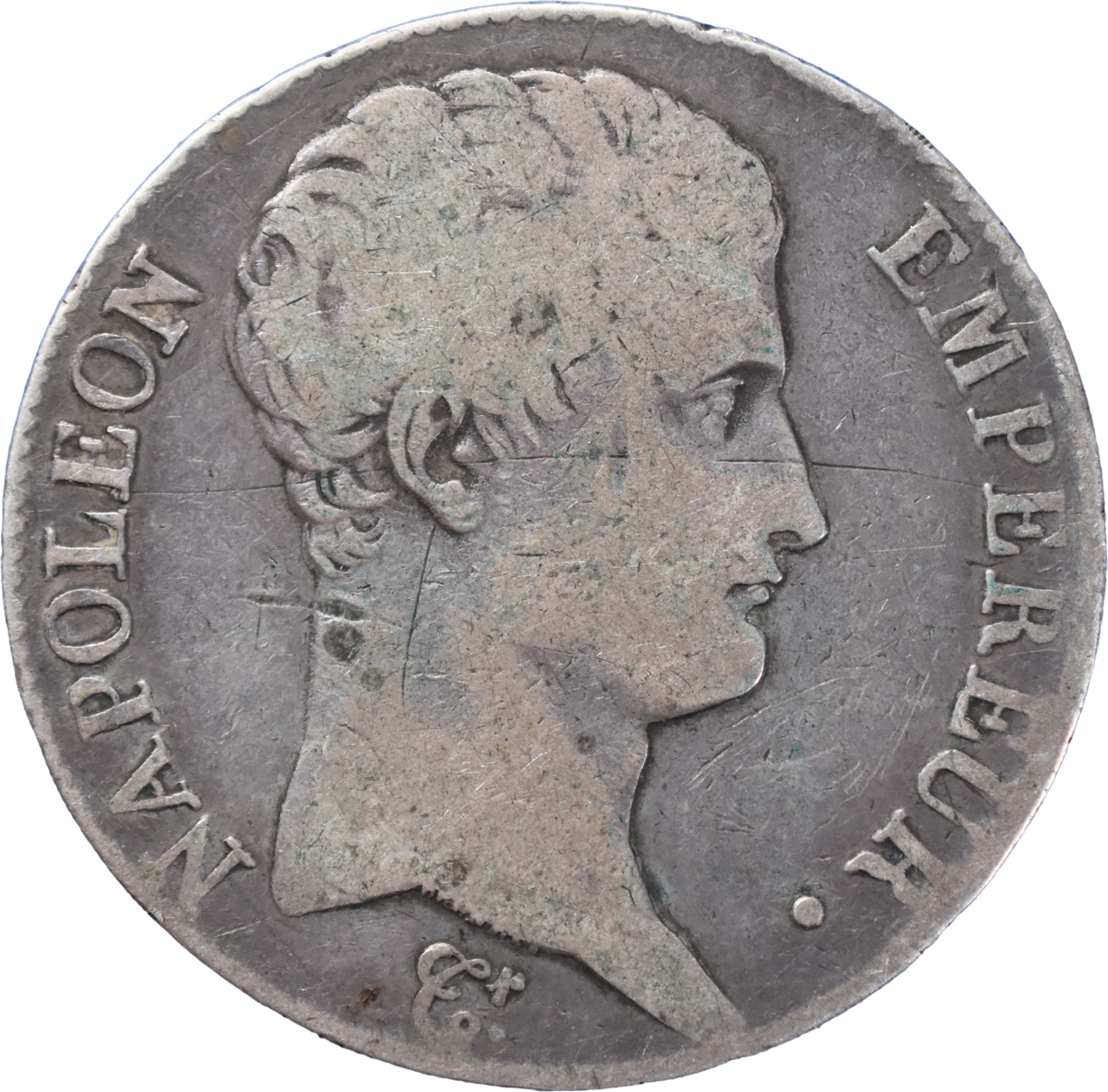 5 francs Napoléon Empereur AN 13 A (1804/5) B+droit