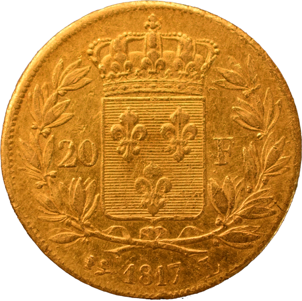 20 francs Louis XVIII 1817 L TTB revers