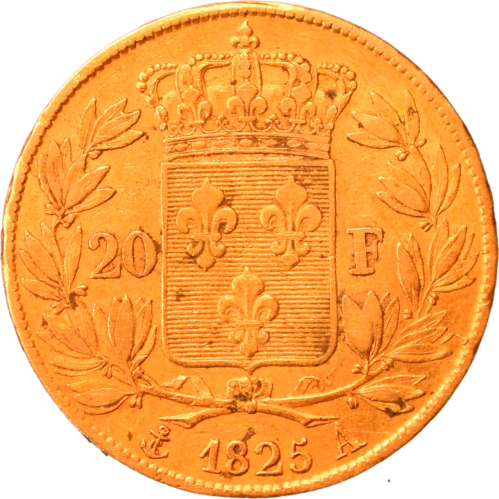 20 francs Charles X 1825 A TTB revers