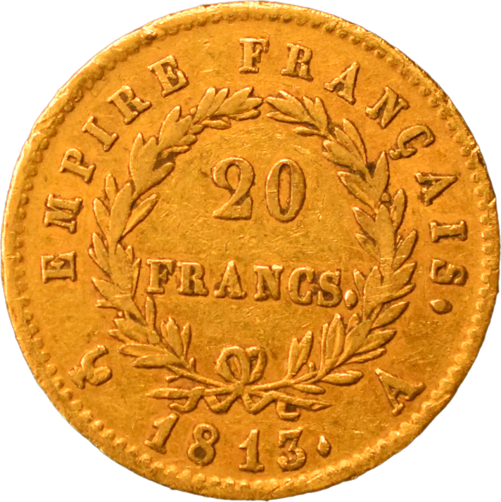 20 francs Napoléon 1813 A TTB revers