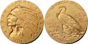 5 dollars tête d’indien half eagles selon disponibilités droit et revers