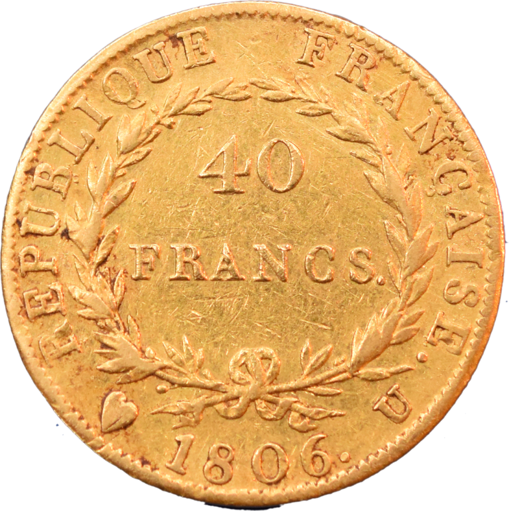 40 francs Napoléon Ier 1806 U TB revers