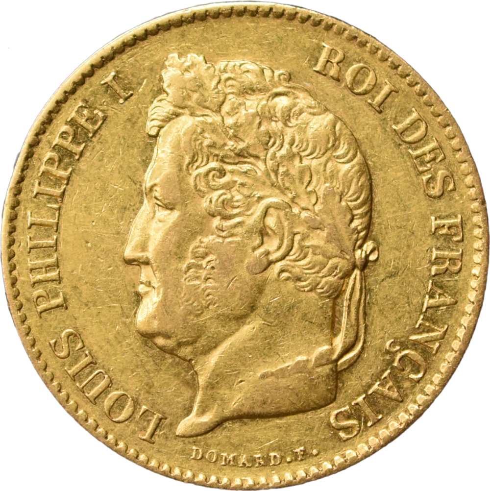 40 francs Louis-Philippe I 1833 A TTB droit