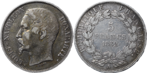 5 francs Louis-Napoléon Bonaparte argent selon disponibilité