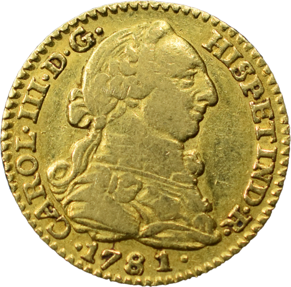 1 Escudo Charles III 1781 TB+ droit