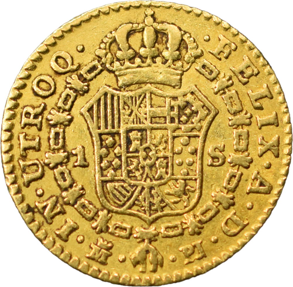 1 Escudo Charles III 1781 TB+ revers