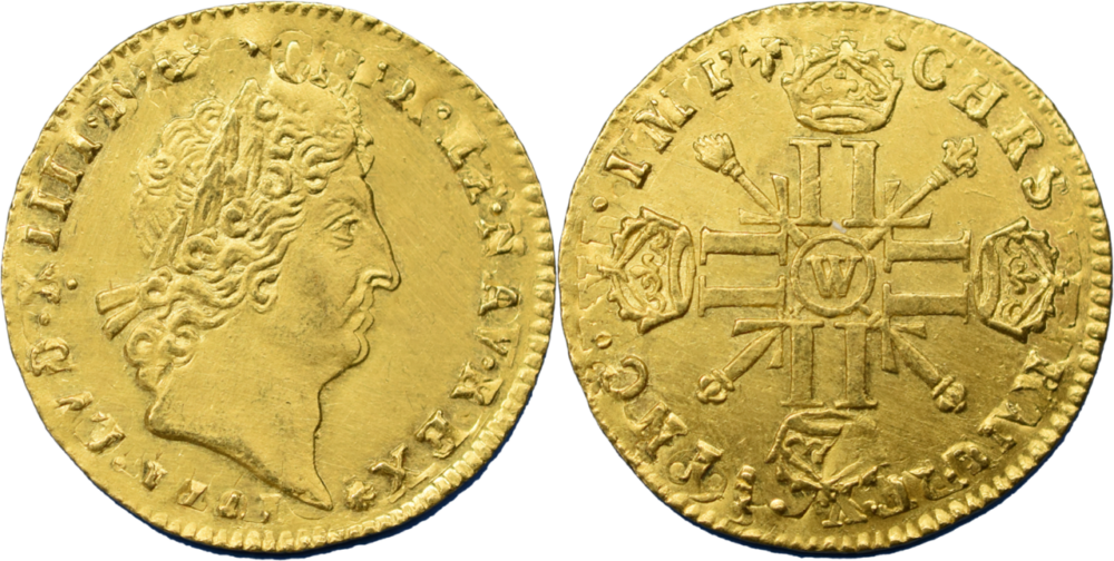 Louis XIV louis d’or aux huit L et aux insignes 1701 Lille SUP droit et revers