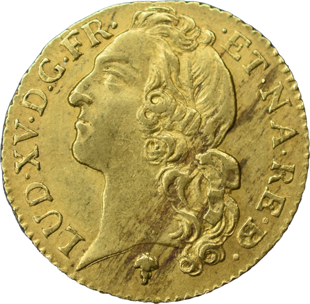 Louis d’or Louis XV 1742 Pau SUP au bandeau R3 droit