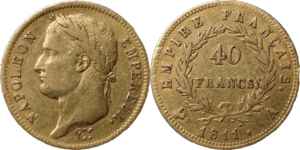 40 francs Napoléon tête laurée Empire Francais selon disponibilités droit et revers