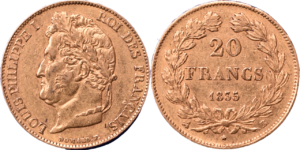 20 francs Louis-Philippe 1835 B TTB droit et revers