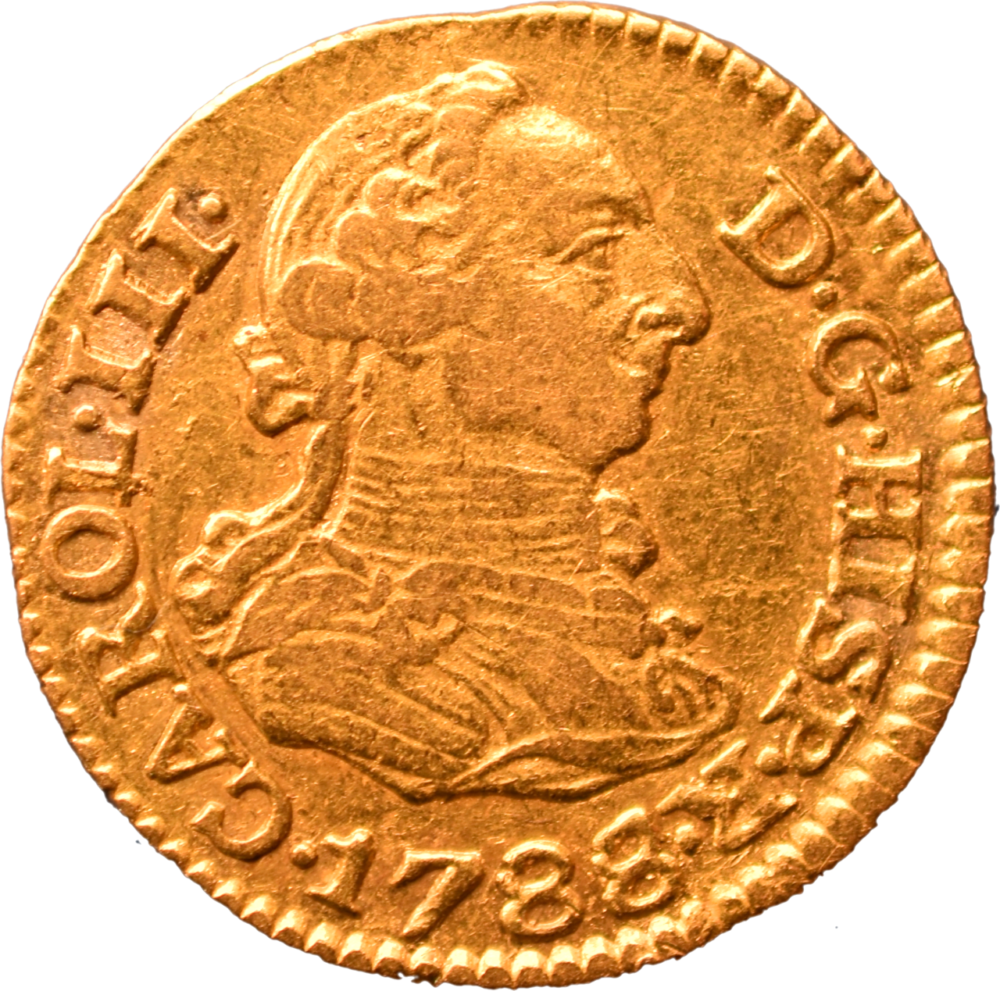 Demi escudo Charles III 1788 TTB droit