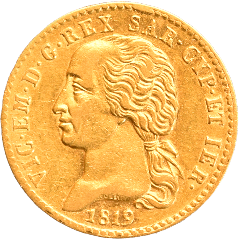 20 lire Vittorio Emanuele Ier TTB 1819 R2 droit
