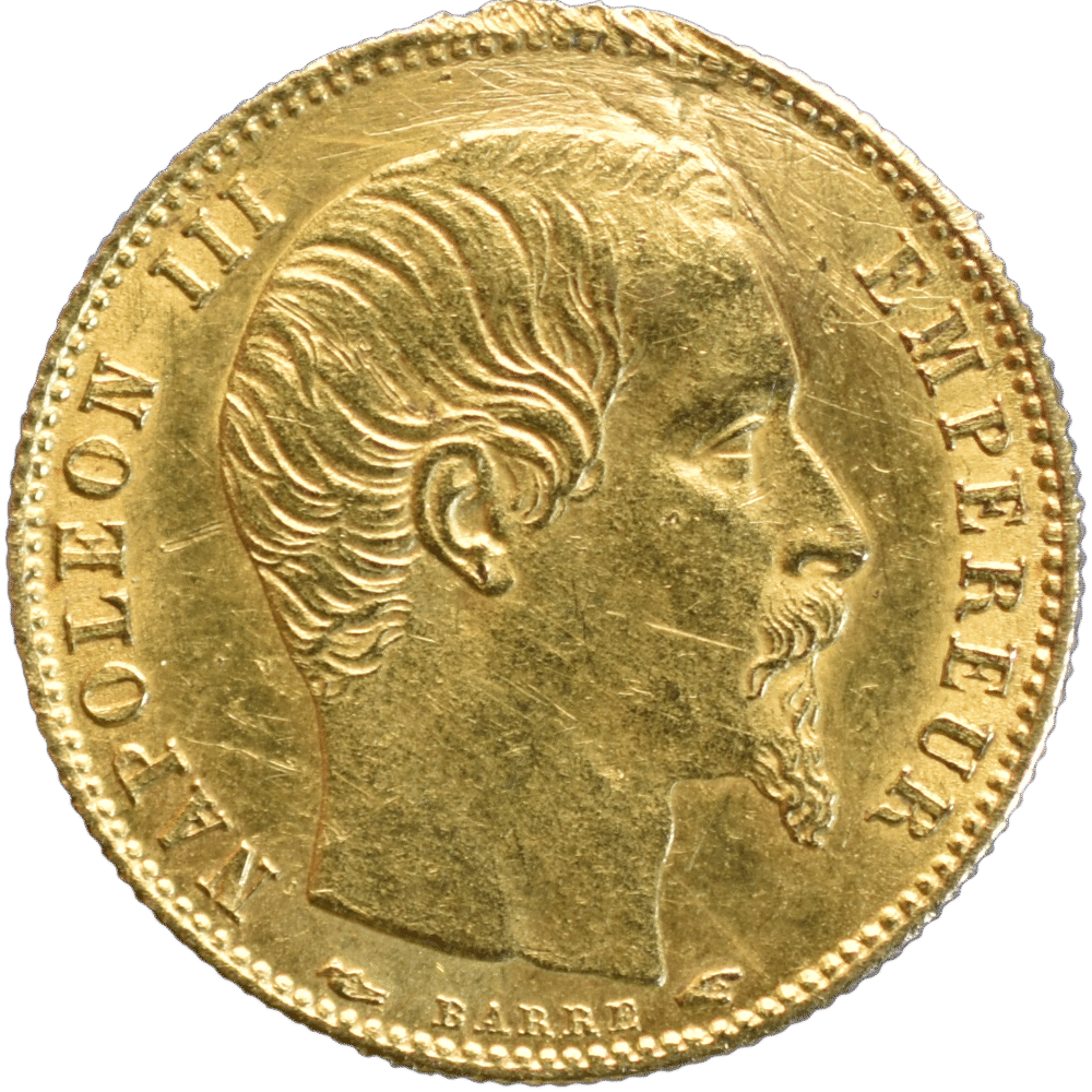 5 francs Napoléon III 1854 A petit module SUP tranche cannelée chocs R1 droit