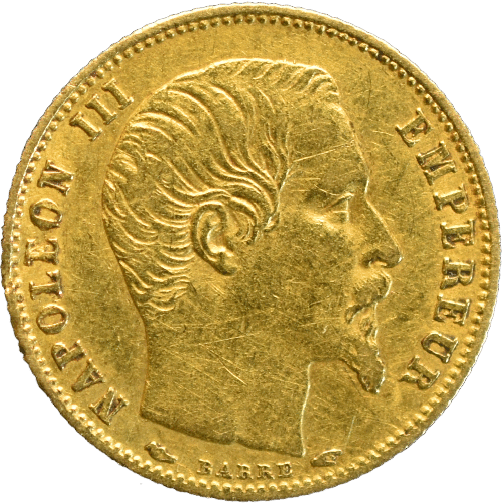 5 francs Napoléon III 1854 A petit module TTB+ tranche cannelée chocs R1 droit