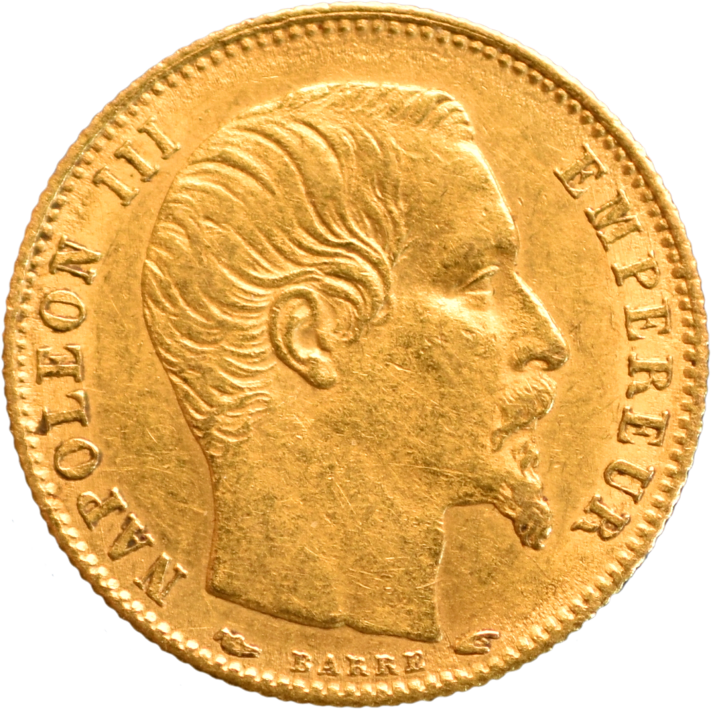 5 francs Napoléon III 1854 A petit module SUP tranche cannelée droit