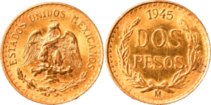 2 Pesos or Mexique selon disponibilité droit et revers