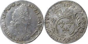 Quart d’ecu Louis XIV aux palmes sans date P Dijon TTB+ réformation droit et revers