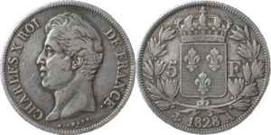 5 francs Charles X 1828 A TTB- droit et revers
