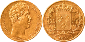 20 francs Charles X 1825 A SUP droit et revers