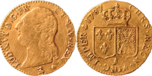 Louis XVI louis d’or aux écus accolés 1787 A TTB droit et revers