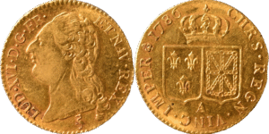 Louis XVI louis d’or aux écus accolés 1786 A TTB+ fautée clippée droit et revers