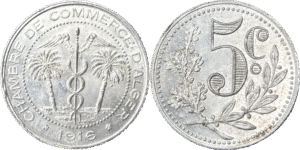 5 centimes Algérie chambre du commerce 1916 SPL droit et revers
