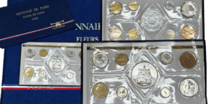 Série 1 centime à la 50 francs Hercule FDC en coffret 1976 présentation