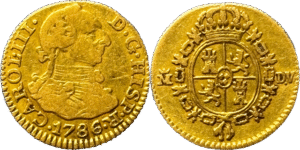 Demi escudo Charles III 1786 TB+ droit et revers
