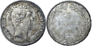 5 francs Louis-Philippe I 1831 MA tranche en creux TTB+ droit et revers