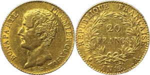 20 francs Bonaparte An12 A TTB droit et revers