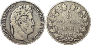5 francs Louis Philippe 1846 K TB R1 droit et revers