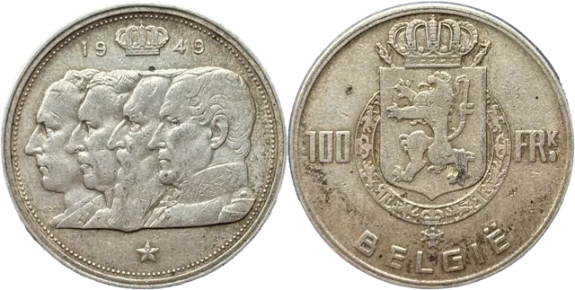 100 francs Belgique Prince Charles droit et revers