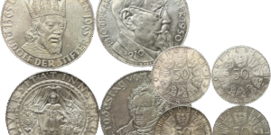 Lot de 4 pièces de 50 shilling Autriche commémoratives droit et revers