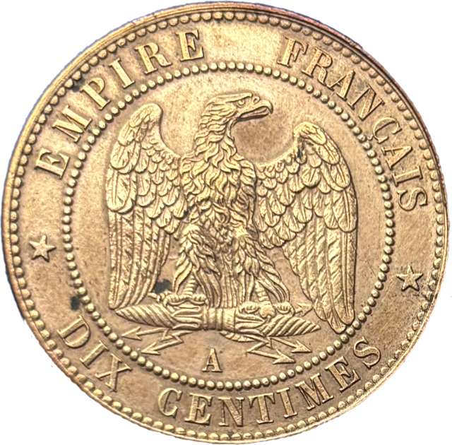 10 centimes Napoléon III 1862 A SUP revers