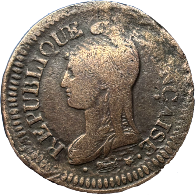 1 décime Dupré An8 AA hybride droit