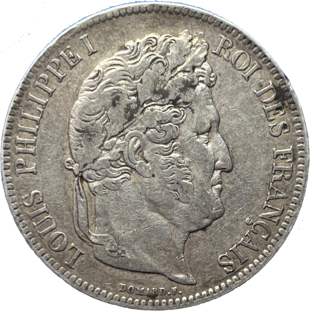 5 francs Louis Philippe 1834 Q TTB- droit