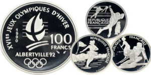 100 francs Albertville 92 argent selon disponibilité droit et revers