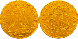 Louis d’or Louis XV 1727 A TTB aux lunettes droit et revers