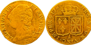 Louis XVI louis d’or aux écus accolés 178? A TB+ droit et revers