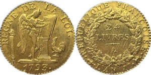 Convention 24 Livres AnII 1793 A TTB fautée droit et revers