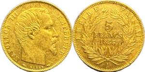 5 francs Napoléon III 1855 A petit module SUP droit et revers