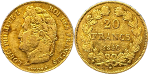 20 francs Louis Philippe 1840 W TTB R2 droit et revers