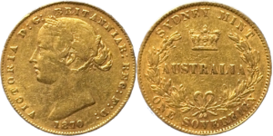 Souverain Australie Victoria TTB 1870 droit et revers