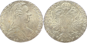 1 Thaler Marie Thérèse Autriche argent 835‰ refrappes 1780 X droit et revers