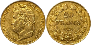 20 francs Louis-Philippe 1835 B TTB R2 droit et revers