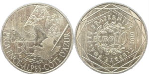 10 euros Régions 2010 argent 900% selon disponibilités droit et revers