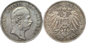 5 Mark Gerog von Sachsen 1904 E TTB droit et revers