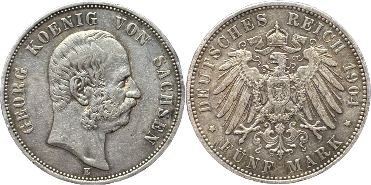 5 Mark Gerog von Sachsen 1904 E TTB droit et revers
